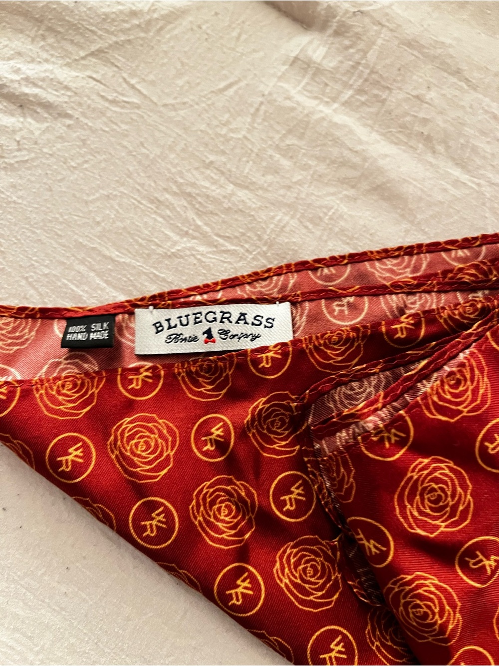 Bluegrass Bowtie Co x Woodford Reserve Silk Necktie Red Rose Kentucky Derby